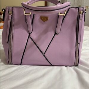 👜 Vangoddy Lavender Structured Satchel Handbag Gold Hardware